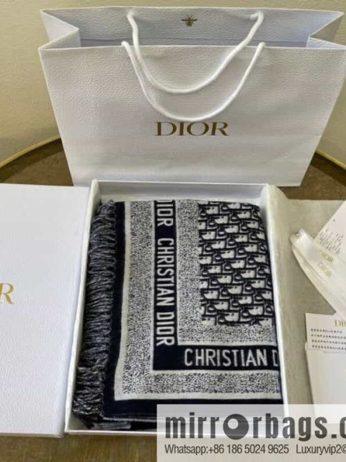 Dior Oblique print/embroidery pattern embellished shawl 01CDO140I100_C540