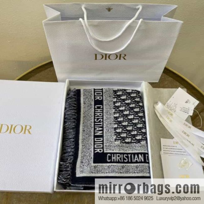 Dior Oblique print/embroidery pattern embellished shawl 01CDO140I100_C540