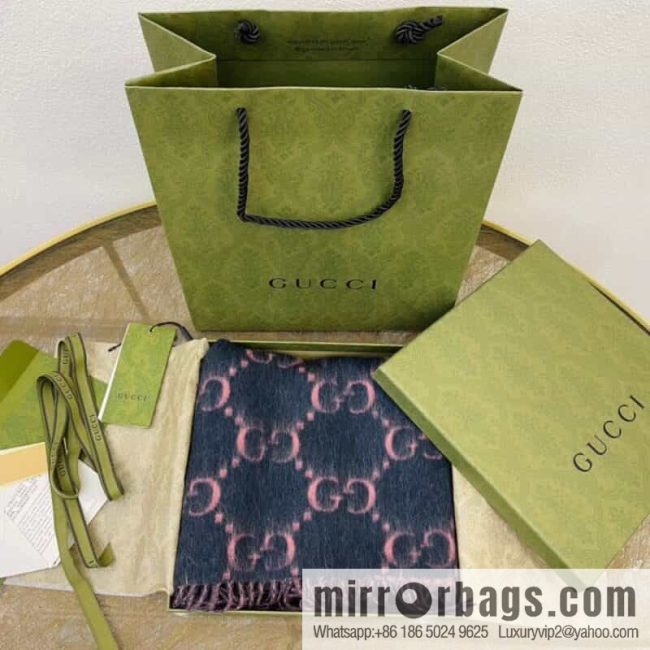 GUCCI Gucci GG diamond rhombus alpaca wool-blend scarf - Image 2