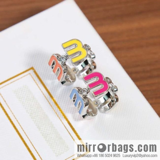 MIU MIU Miu Miu Rainbow M Letter Stud Earrings