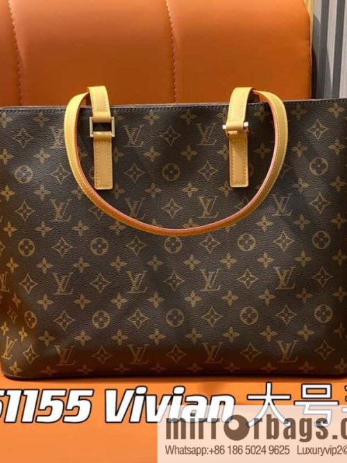 [Original order boutique] M51155 monogram yellow leather, medieval bag series Vivian large handbag 51172 VivianCc vegetable basket out of print medieval bag Vivian