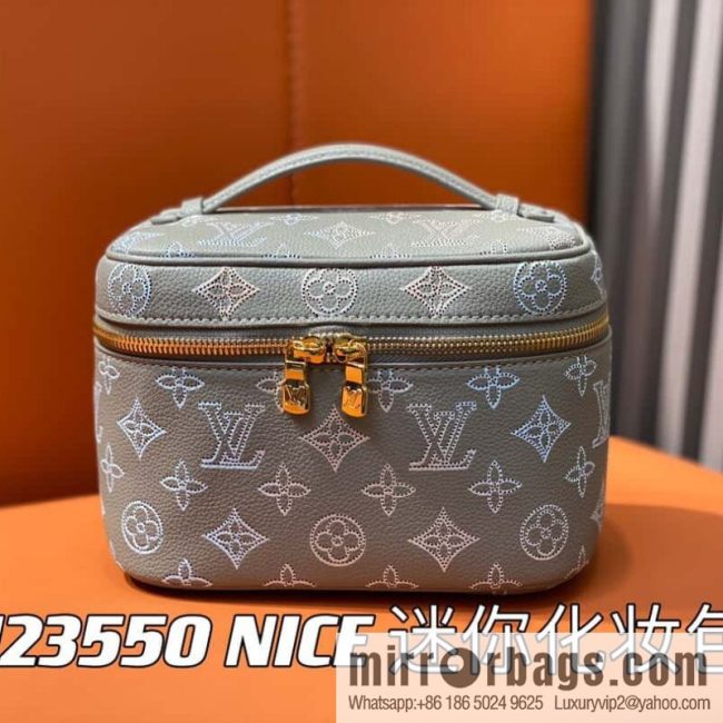 [Original order boutique] M23550 light gray full leather pouch series NICE mini pouch M44495 gray (cut-out)