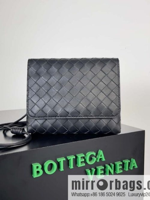 Bv new intrecciato knitting mini crossbody bag model number; 741897 black