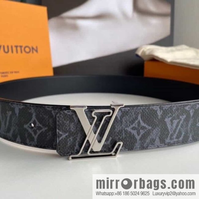 LV/Louis Vuitton Monogram Eclipse Canvas Calfskin SHAPE40mm Double Sided Belt - Image 2