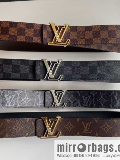 LV/Louis Vuitton Monogram Eclipse Canvas Calfskin SHAPE40mm Double Sided Belt