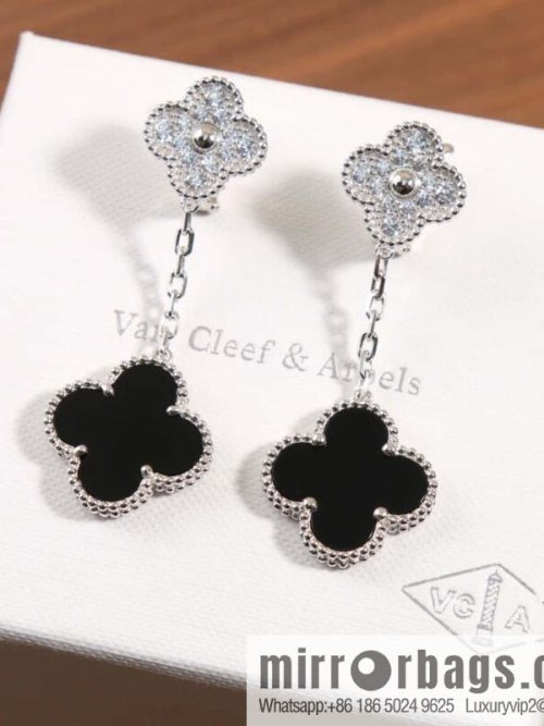 Van Cleef & Arpels Magic Alhambra Black Agate Clover Earrings Earrings