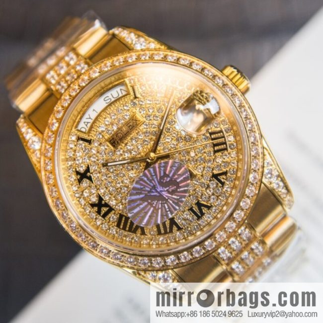 NS-Factory Rolex Log Full Diamond Series Swiss 2836 Movement Watch