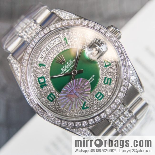 NS-Factory Rolex Log Full Diamond Series Swiss 2836 Movement Watch - Image 6