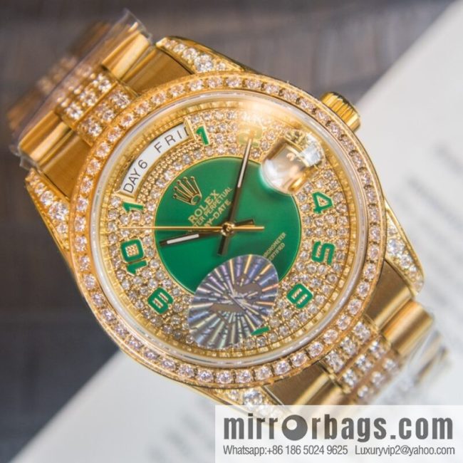 NS-Factory Rolex Log Full Diamond Series Swiss 2836 Movement Watch - Image 3