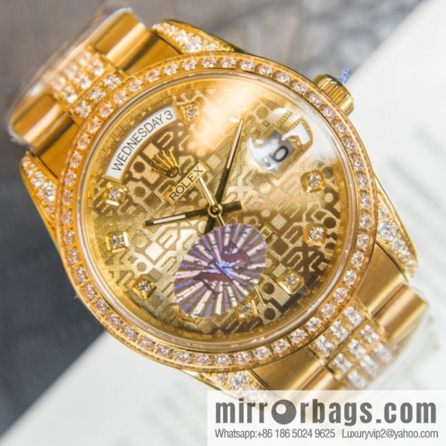 NS-Factory Rolex Log Full Diamond Series Swiss 2836 Movement Watch - Image 4