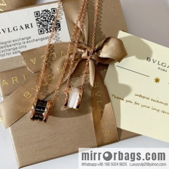 BVLGARI Bulgari classic black and white ceramic necklace