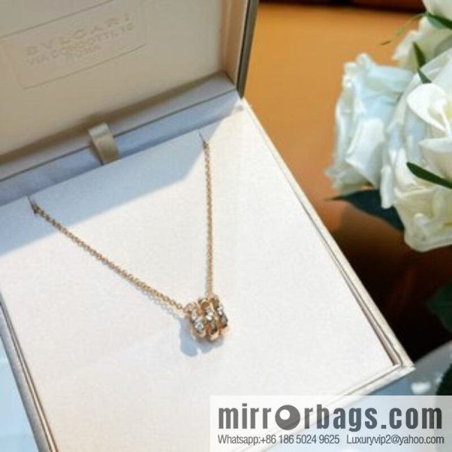 BVLGARI Bulgari classic snake bone half diamond necklace - Image 3