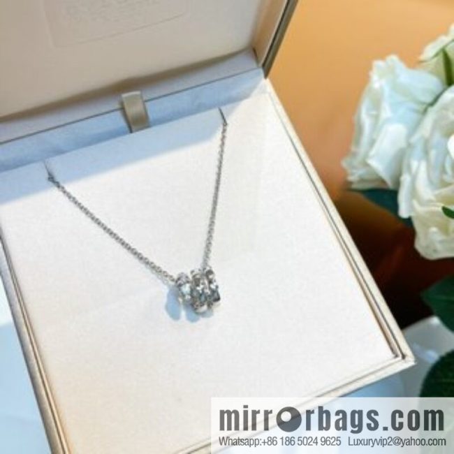 BVLGARI Bulgari classic snake bone half diamond necklace - Image 2