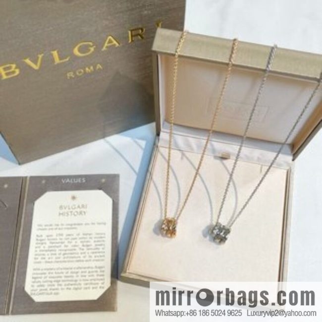 BVLGARI Bulgari classic snake bone half diamond necklace