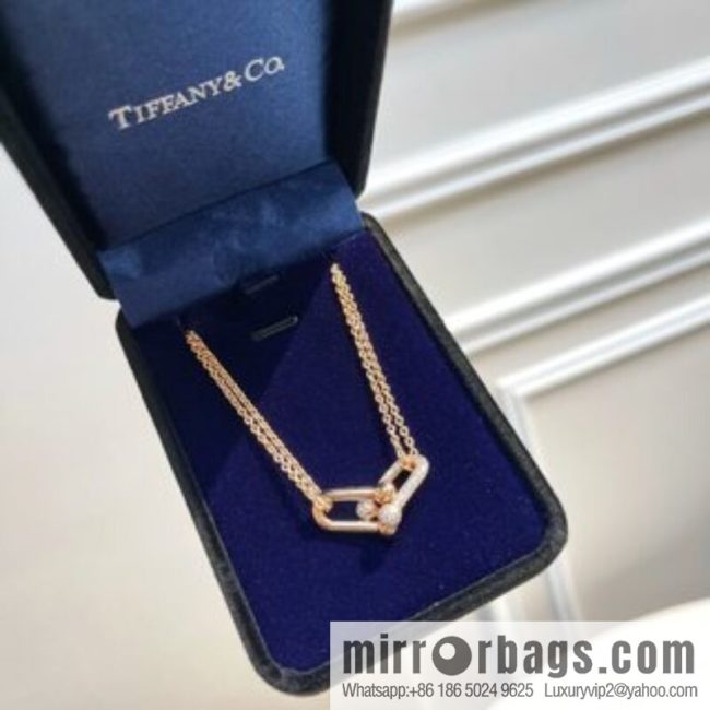 Tiffany & co. full diamond double chain ring necklace - Image 2