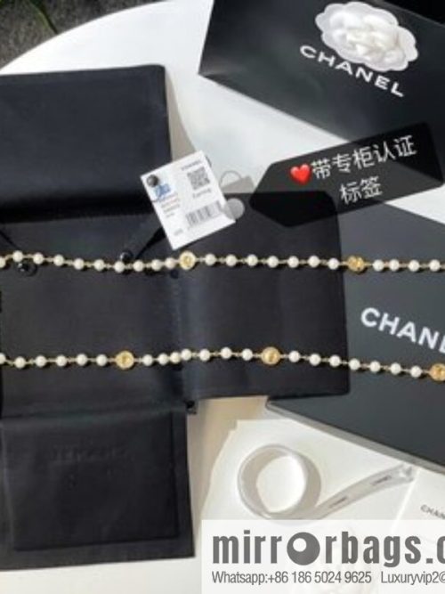 2021 new CHANEL Chanel button pearl sweater chain necklace