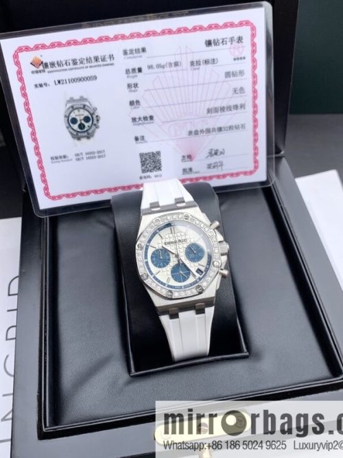 The latest Royal Oak Offshore series chronograph quartz watch case 904 stainless steel with diamonds 32 2.0 bright vvs level cut diamonds