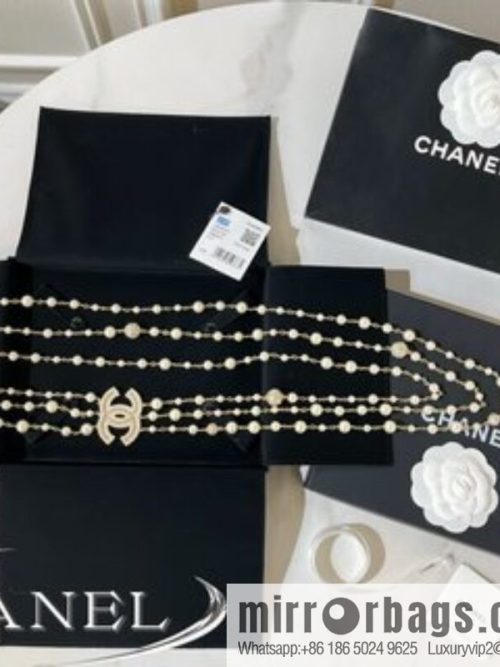New ☑️ CHANEL Chanel double c three-layer pearl sweater chain necklace
