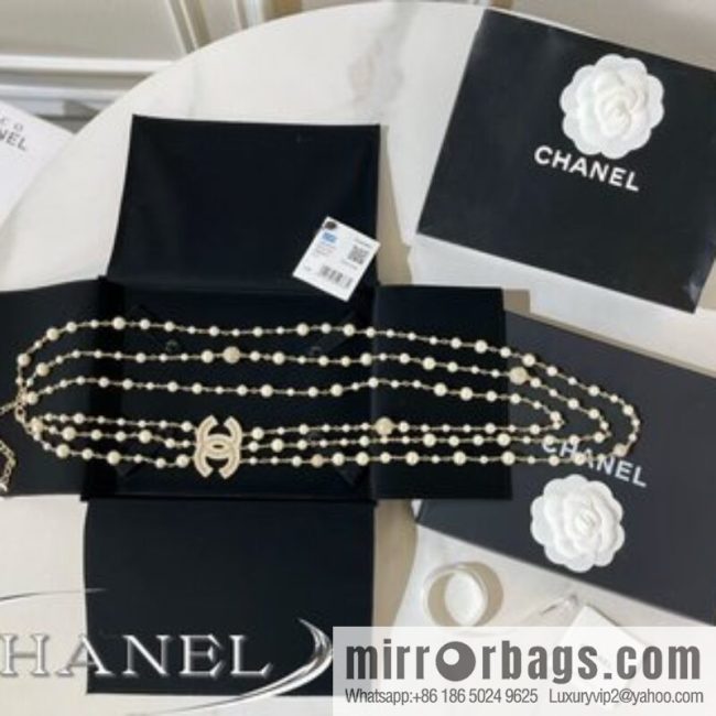 New ☑️ CHANEL Chanel double c three-layer pearl sweater chain necklace