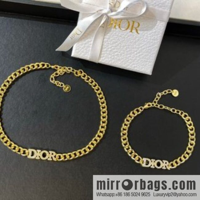 New ☑️ DIOR Dior full diamond bracelet necklace