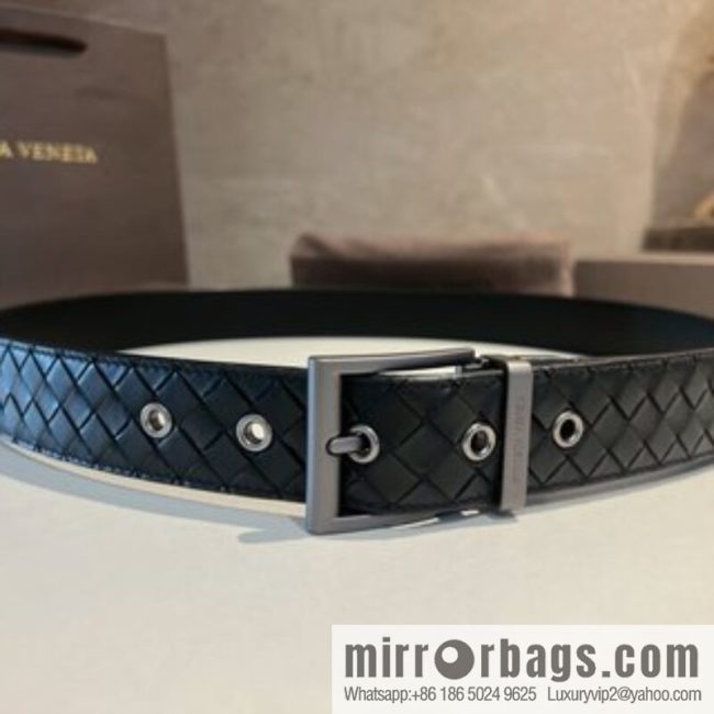 Bottega Veneta, hand-woven craft Seiko metal buckle 3.5cm men\'s belt - Image 2