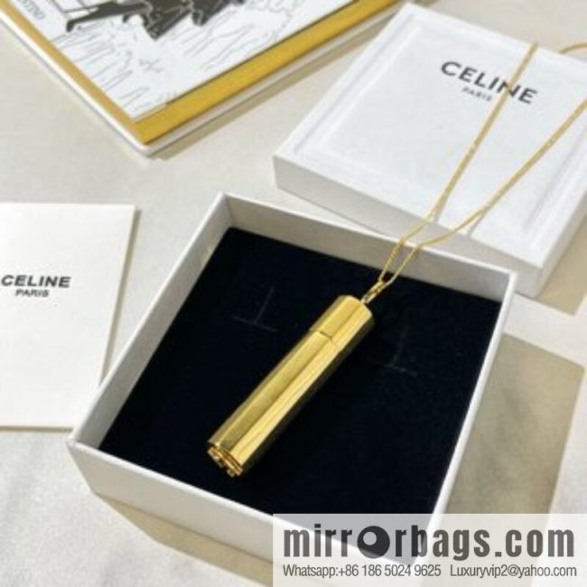 Celine gold bottle necklace