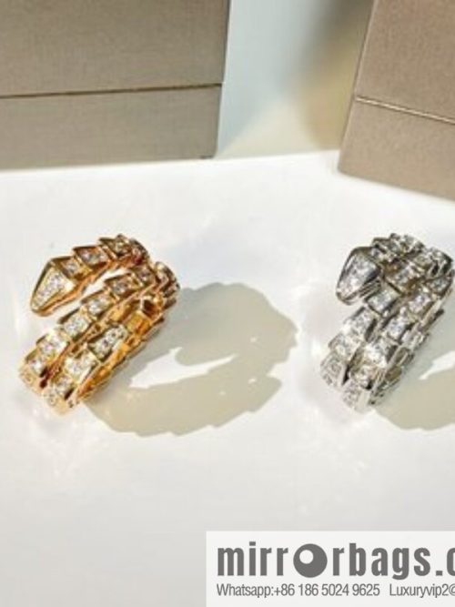 BVLGARI Bulgari full drill snake bone ring