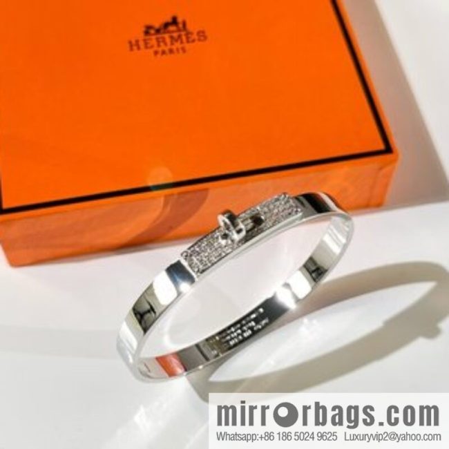 Hermès HERMES Kelly half diamond bracelet bracelet - Image 4