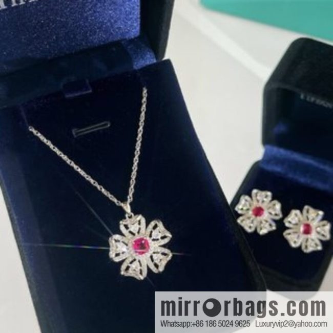 New ☑️ Tiffany & Co. Tiffany & Co. Clover Ruby necklace stud earrings