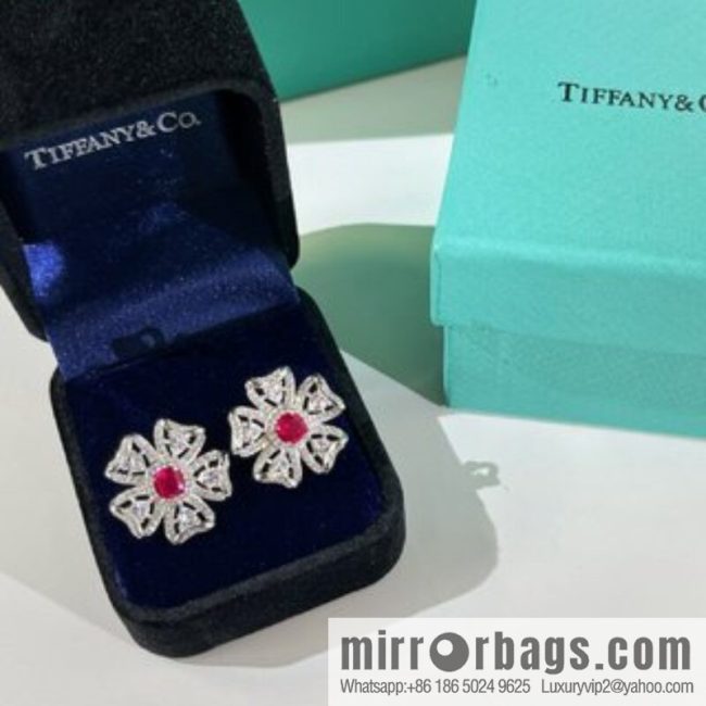 New ☑️ Tiffany & Co. Tiffany & Co. Clover Ruby necklace stud earrings - Image 3
