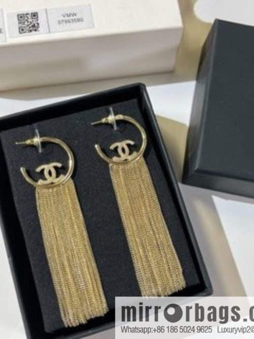 New ☑️ CHANEL Chanel double c fringed stud earrings