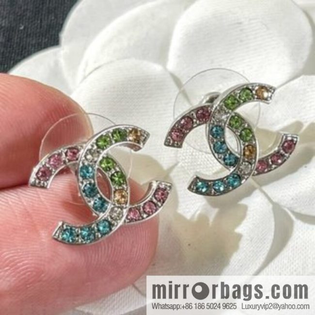 New ☑️ CHANEL Chanel double c full diamond stud earrings - Image 2