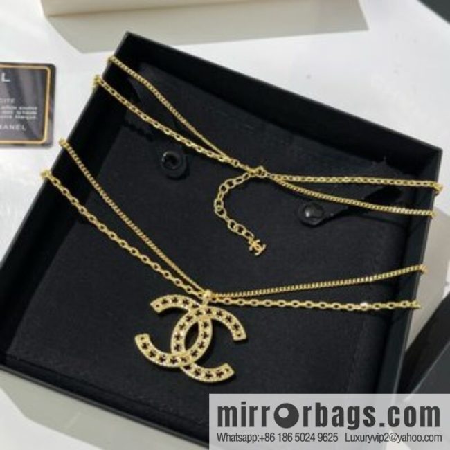 New ☑️ CHANEL Chanel double layer double c cut-out necklace