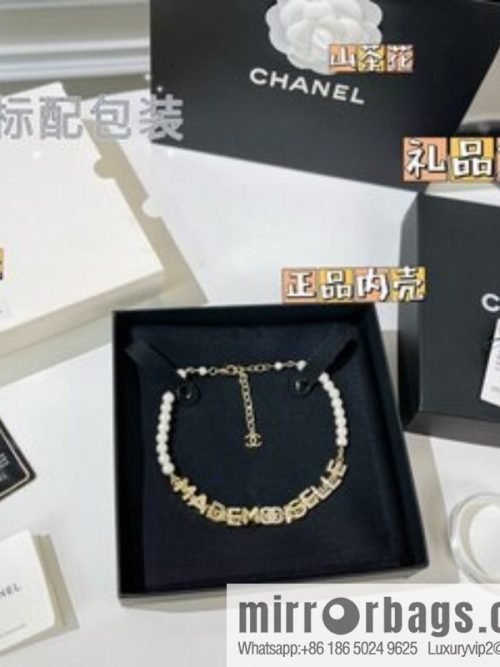 New ☑️ CHANEL Chanel Double C Letter Pearl Necklace