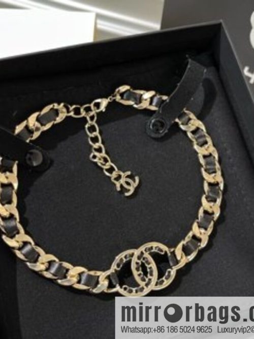 New ☑️ CHANEL Chanel double c black leather rope necklace