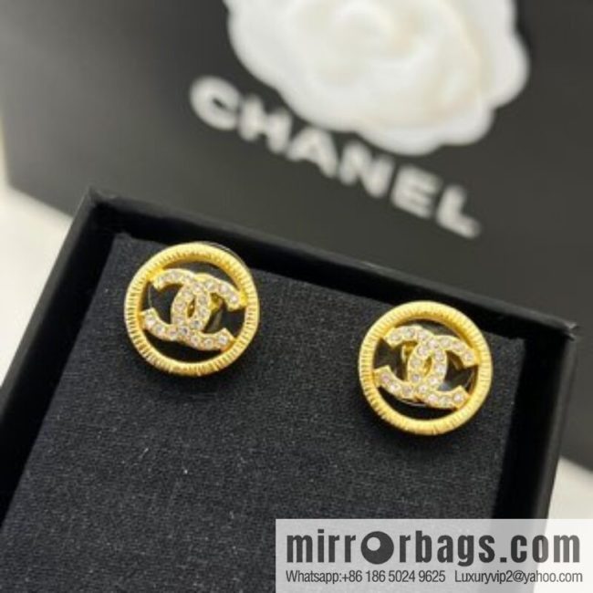 New ☑️ CHANEL Chanel double c round stud earrings