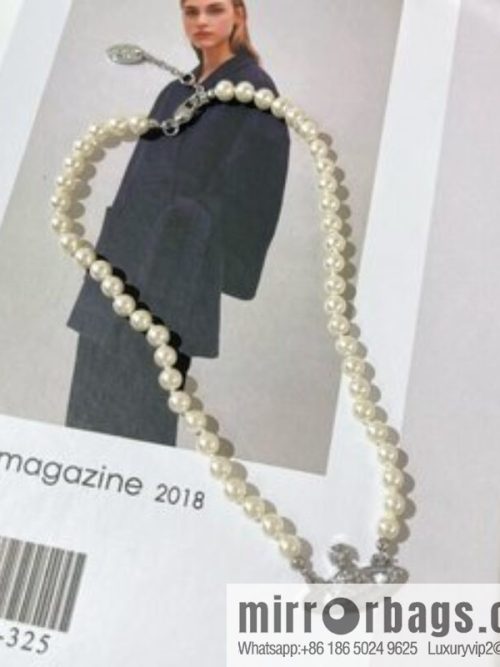 New ☑️ Vivienne Westwood Queen Mother Full Diamond Saturn Pearl Necklace