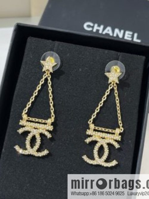 New ☑️ CHANEL Chanel gold double c stars, stud earrings