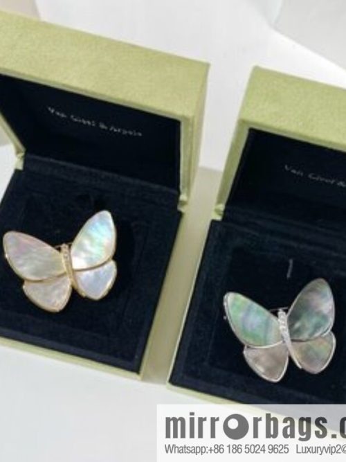 Van Cleef & Arpels White shells, grey shells, butterfly brooch