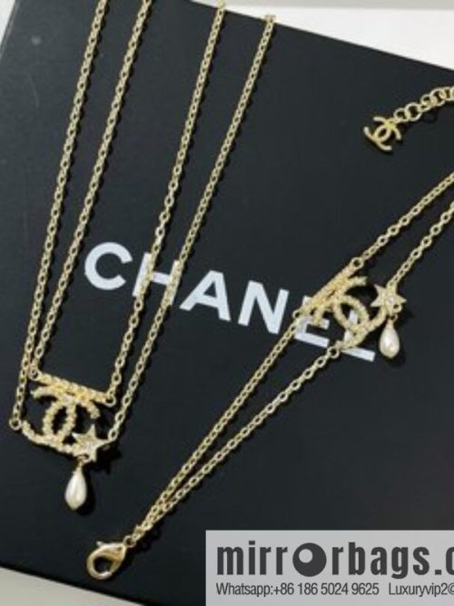 New ☑️ CHANEL Chanel gold double c star bracelet necklace