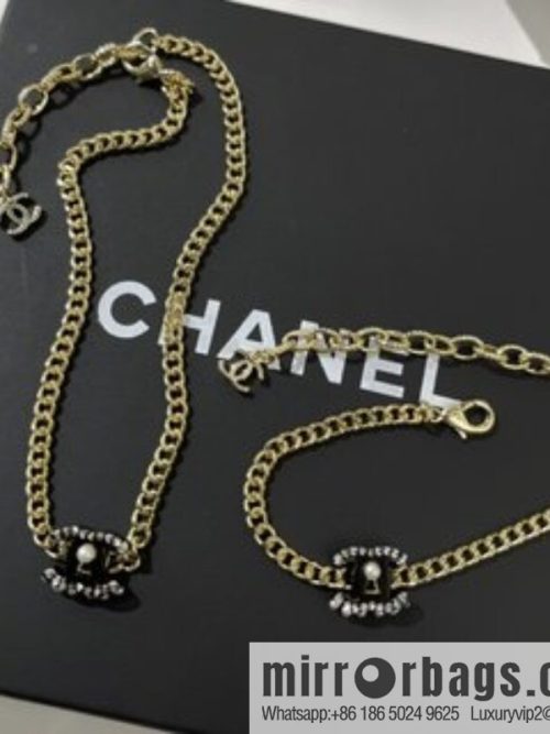 New ☑️ CHANEL Chanel acrylic pearl necklace bracelet