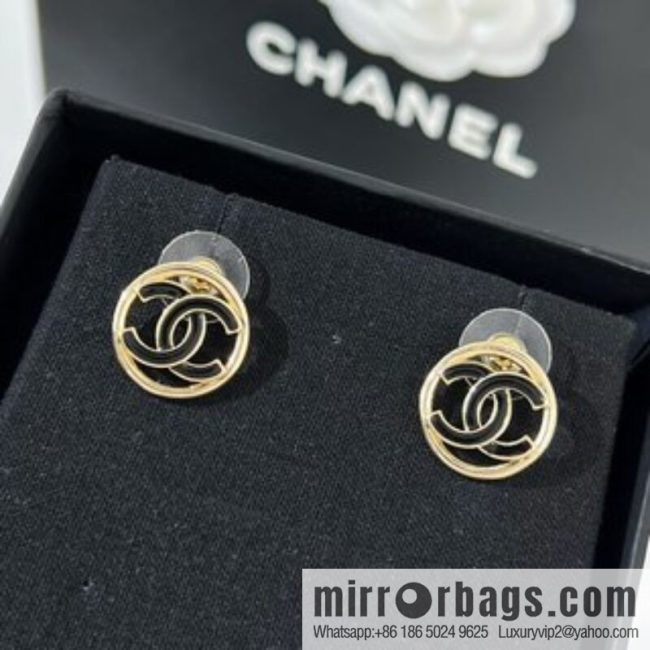 New ☑️ CHANEL Chanel double c round stud earrings - Image 3