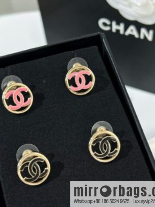 New ☑️ CHANEL Chanel double c round stud earrings