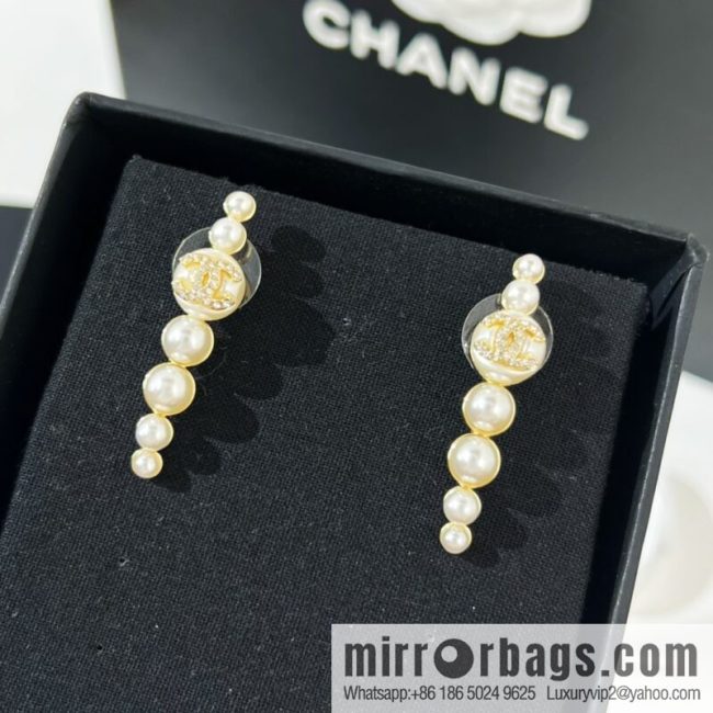 New ☑️ CHANEL Chanel double c pearl stud earrings - Image 2