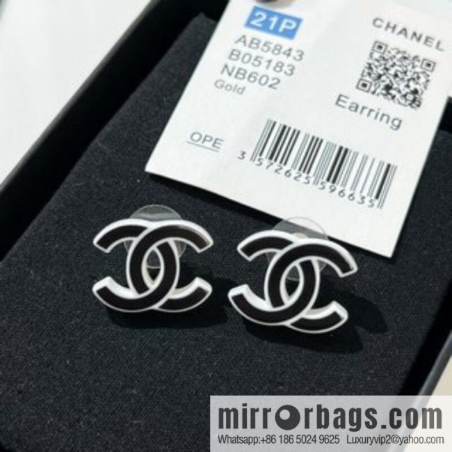 New ☑️ CHANEL Chanel double c acrylic stud earrings - Image 3