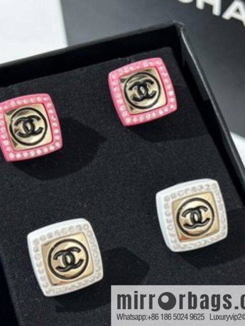 New ☑️ CHANEL Chanel double c acrylic stud earrings
