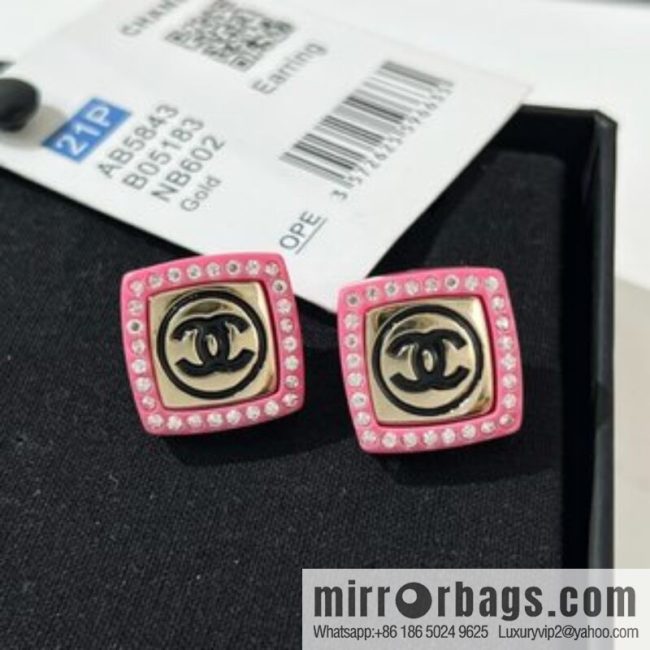 New ☑️ CHANEL Chanel double c acrylic stud earrings - Image 3