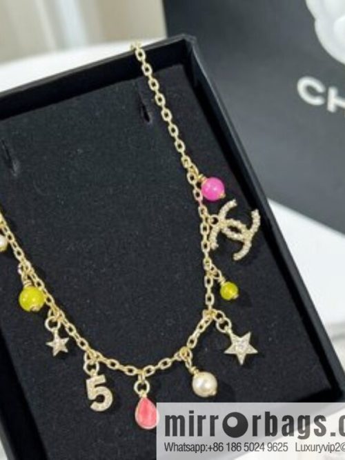 New ☑️ CHANEL Chanel double c tassel colored bead necklace