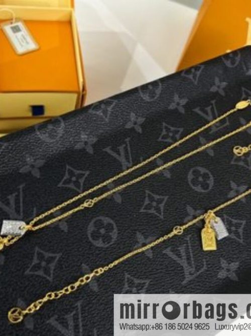 Louis Vuitton Louis Vuitton lv full diamond double necklace bracelet