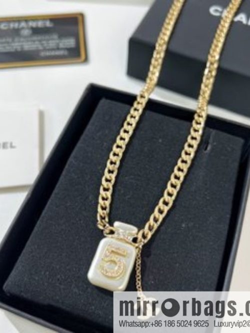 New ☑️ CHANEL Chanel double c 5 character perfume bottle necklace